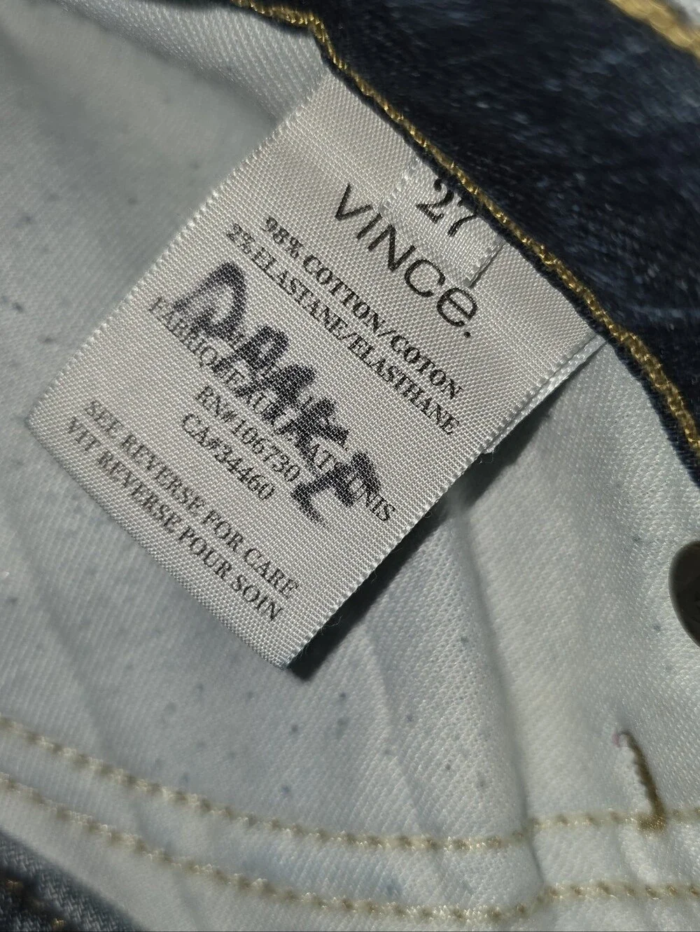 Vince. Mallorca Crop Skinny Ankle Women’s Dark Wash Straight Denim Suze 27